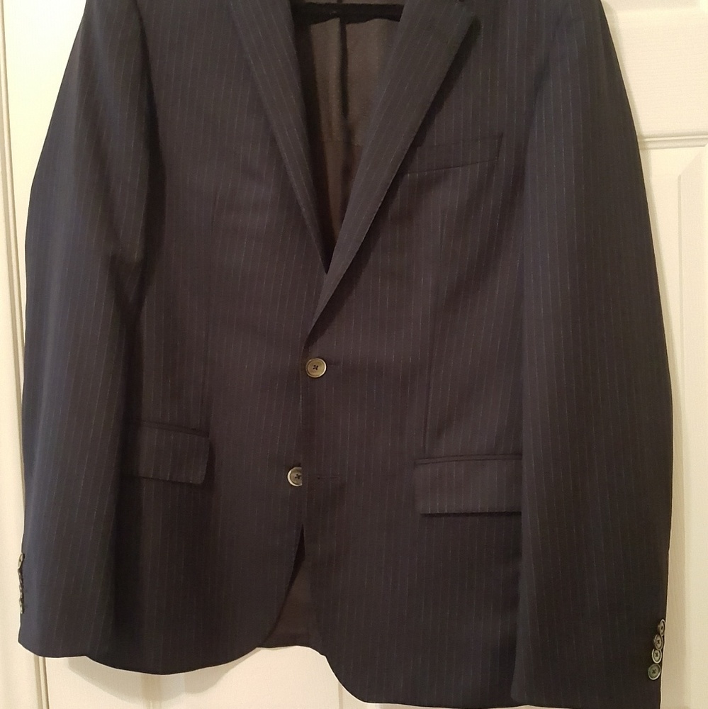 Hugo Boss navy blue stripped suit jacket